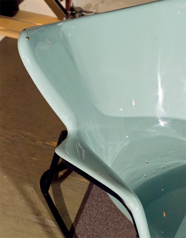 PAIR Fiberglass Shell Rocking Chairs Lawrence Peabody 2