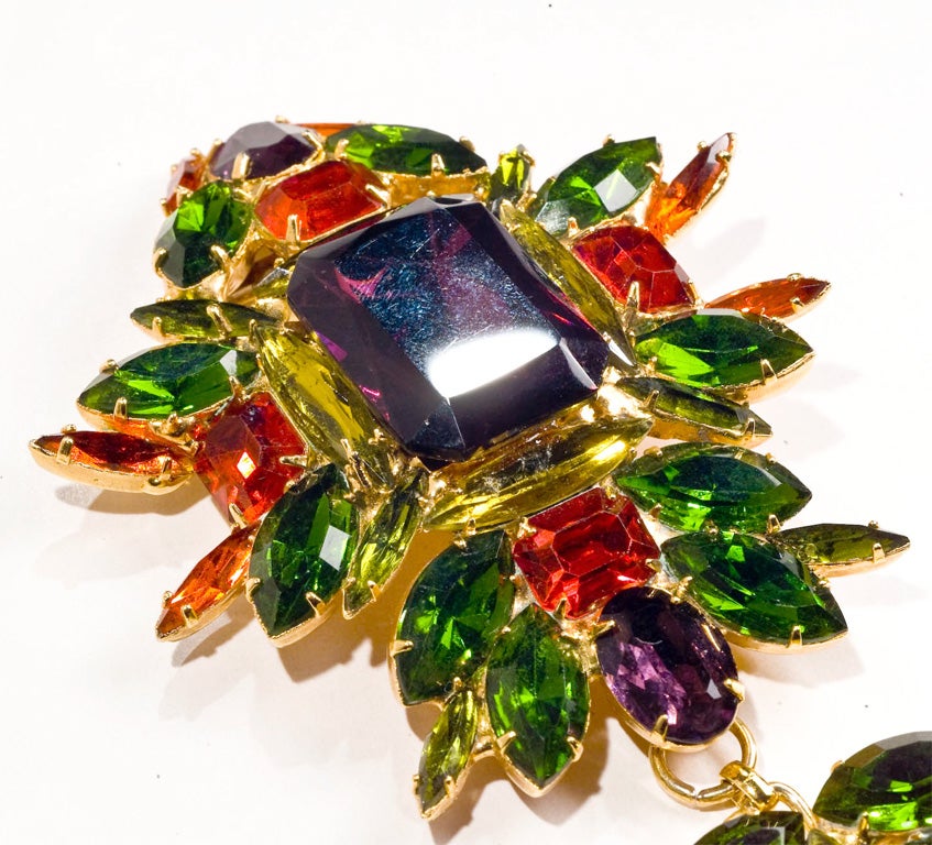 David Mandel Runway Jewelry 1980's Fab Brooch & Earring Set In Excellent Condition In Stamford, CT
