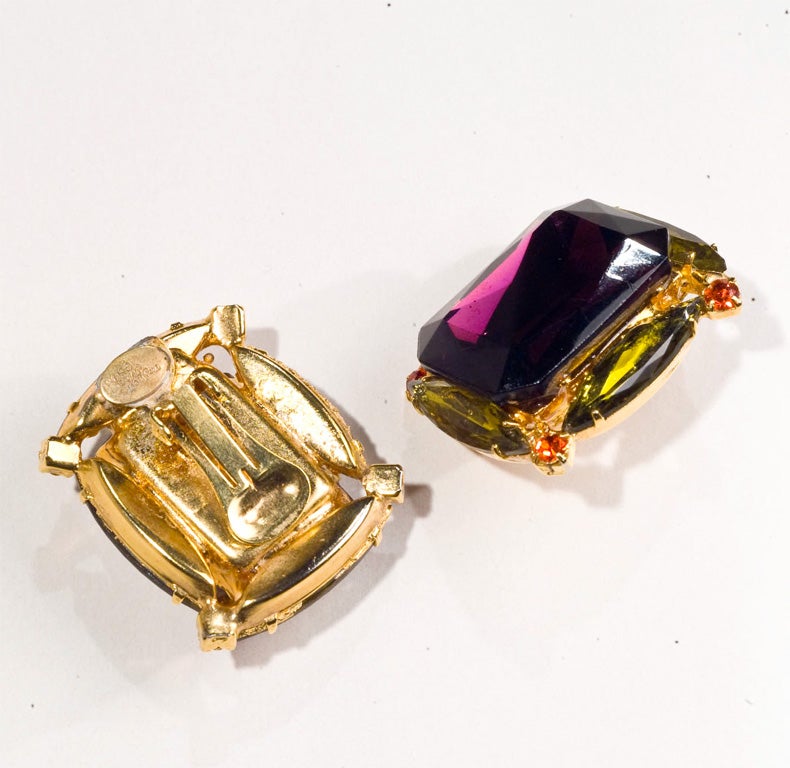 David Mandel Runway Jewelry 1980's Fab Brooch & Earring Set 2