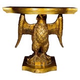 Carved wood and gilded American Eagle console table