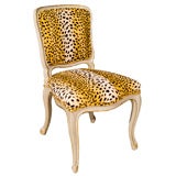 PAIR Upholstered French Cheetah Scalamandre Side Chairs