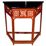 Pair of Red Bamboo Consoles