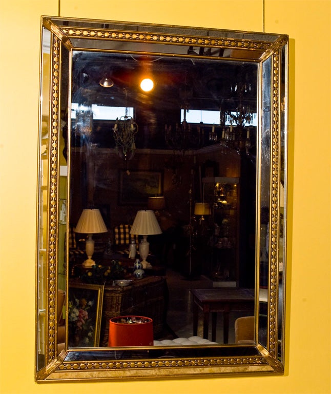 Detailed Gold Trim Mirror at 1stdibs