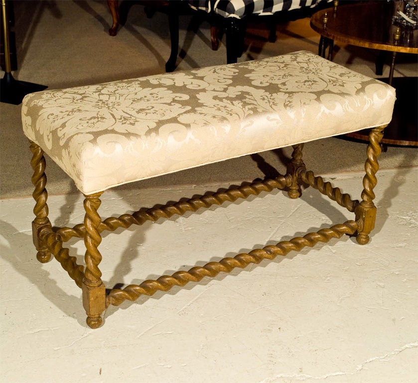 Barley Twist Upholstered English Bench