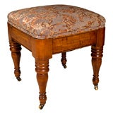 Early Empire Stool Ottoman on casters