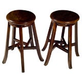 PAIR Early Chinese Arts 
crafts Stools with fine carved detail