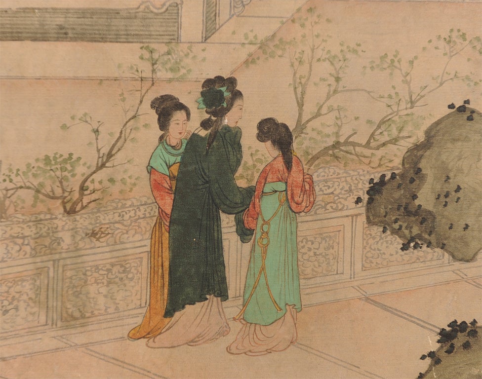 19th Century Painting on Silk