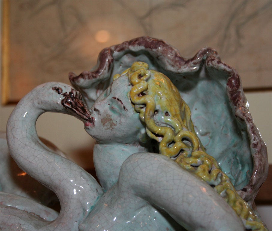 Ceramic of Leda and the Swan by Rene Buthaud, French 1930s 3