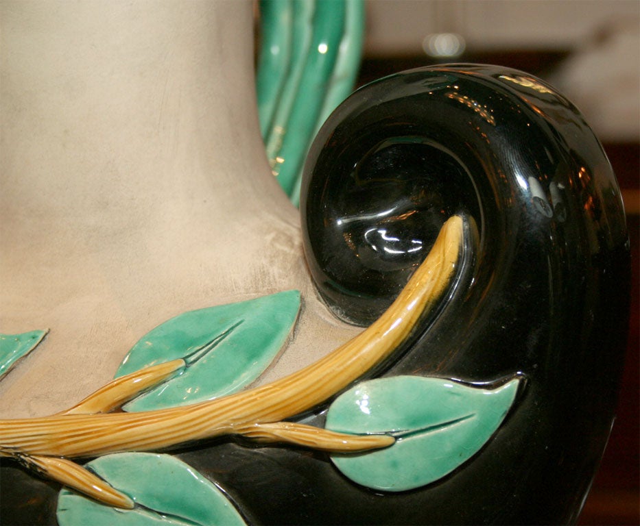 Milieu du XXe siècle Vase en céramique peint à la main par Colette Gueden pour Primavera