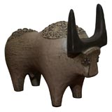 Italian Signed Ceramic Bull