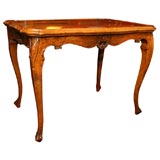 German Rococo Walnut Center Table, 18th century