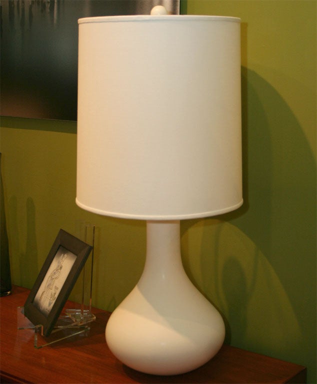 Pair of White Ceramic Table Lamps; Priced and Sold as a Pair