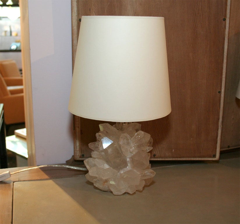 Liz O'Brien Editions Rock Crystal Lamp In Excellent Condition For Sale In New York, NY