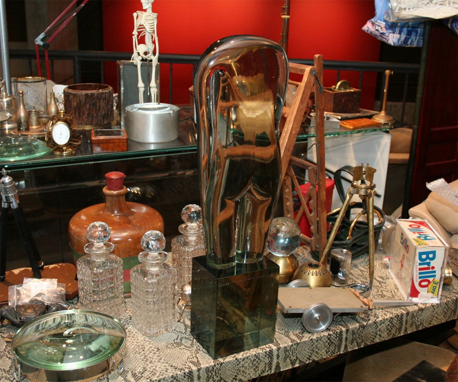 A lovely human figure signed glass sculpture