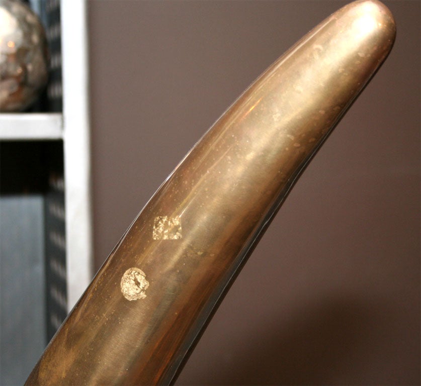 Mid-20th Century Amazing, Lifesize Brass Elephant Tusks