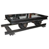 Antique Iron Train Track Table