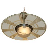Art Deco Etched Glass Chandelier