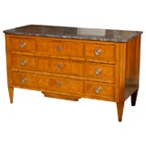 19th C. Louis XVI Style Commode with Marquetry and a Marble Top 19th C. Louis XVI Style Commode with Marquetry and a Marble Top