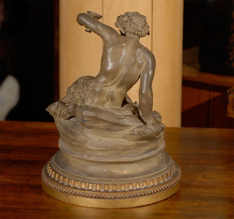 19th Century Signed Terracotta Bacchus Sculpture, ca. 1870 For Sale 2