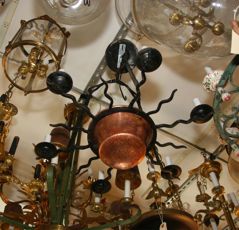 iron and copper French chandelier