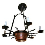 iron and copper French chandelier