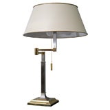 Swing-Arm Table Lamp in Steel and Brass