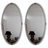 Pair Oval Mirrors in the Style of Barovier
