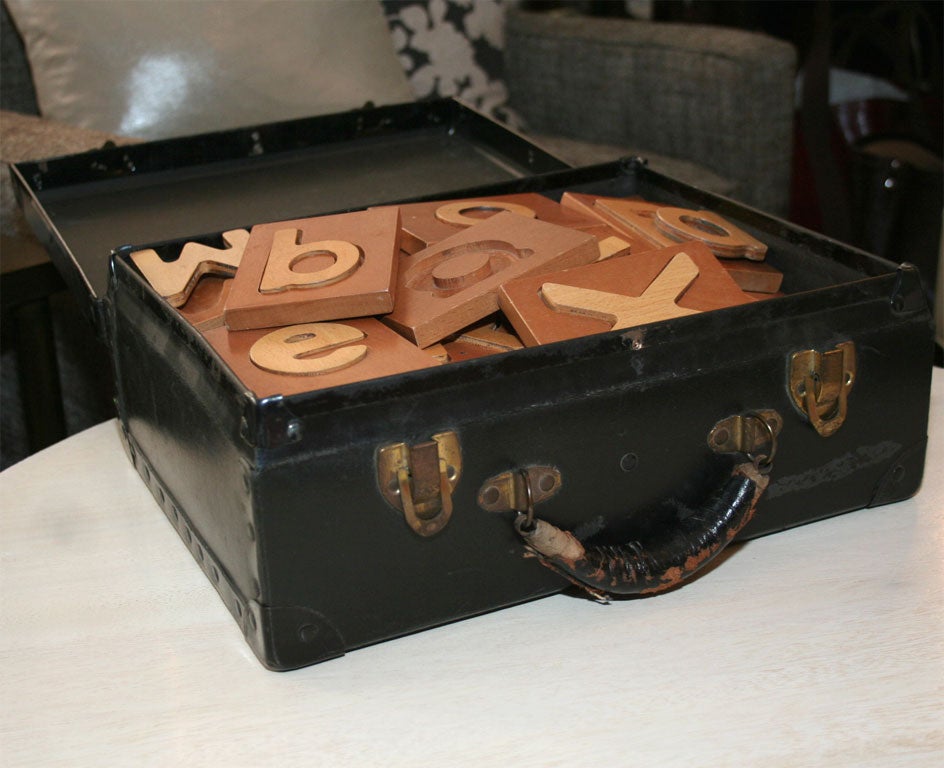 Handmade Wooden Alphabet Set For Sale 1