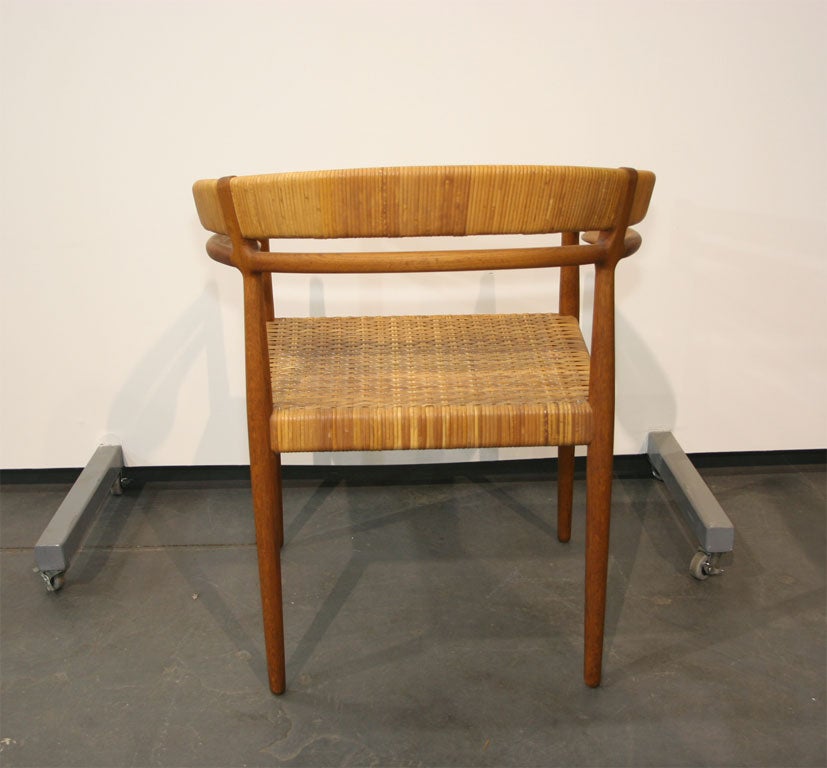 Teak & Cane Round Chair by Nanna Ditzel In Excellent Condition In New York, NY