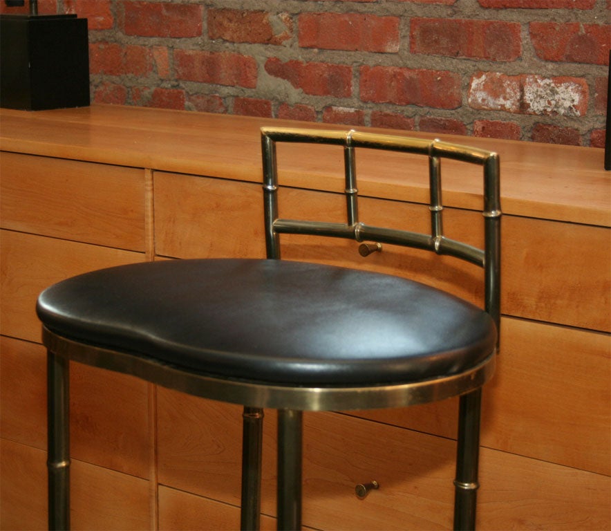 Rare Set of 3 Italian Faux Bamboo Bar Stools at 1stDibs