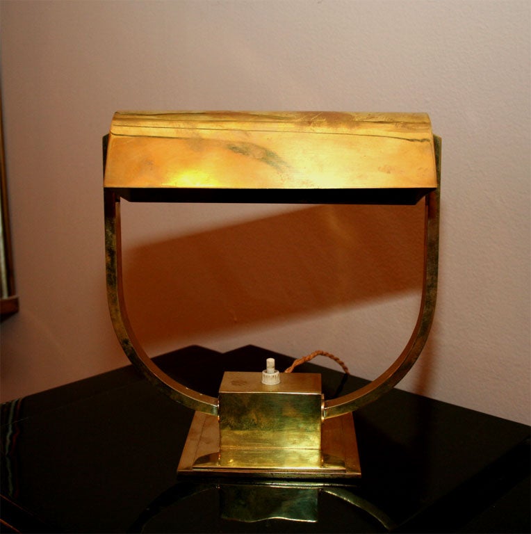 Bronze Art Deco Desk Lamp by ADNET