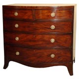 Antique English bowfront chest of drawers.