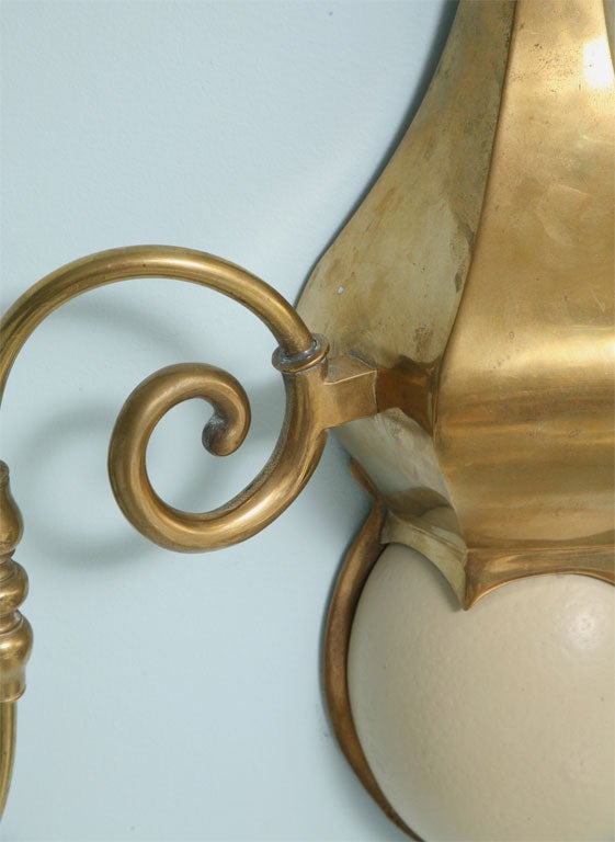Brass PAIR OF SIGNED CHAPMAN OSTRICH EGG SCONCES