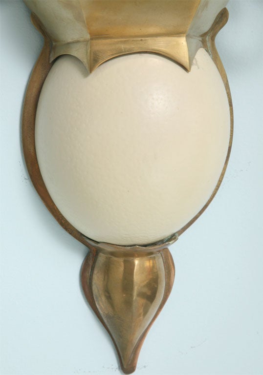 PAIR OF SIGNED CHAPMAN OSTRICH EGG SCONCES 5