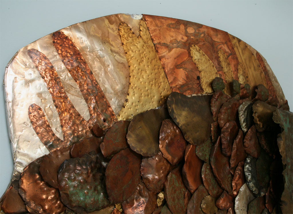 MONUMENTAL ARTIST SIGNED FISH WALL SCULPTURE at 1stDibs