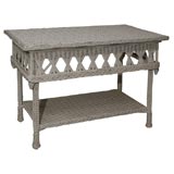 LARGE WICKER CONSOLE TABLE