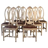 Antique Set of 8 Gustavian Style Dining Chairs