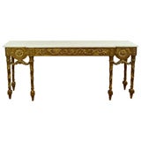 Adam Style Marble Top Console with gilding.