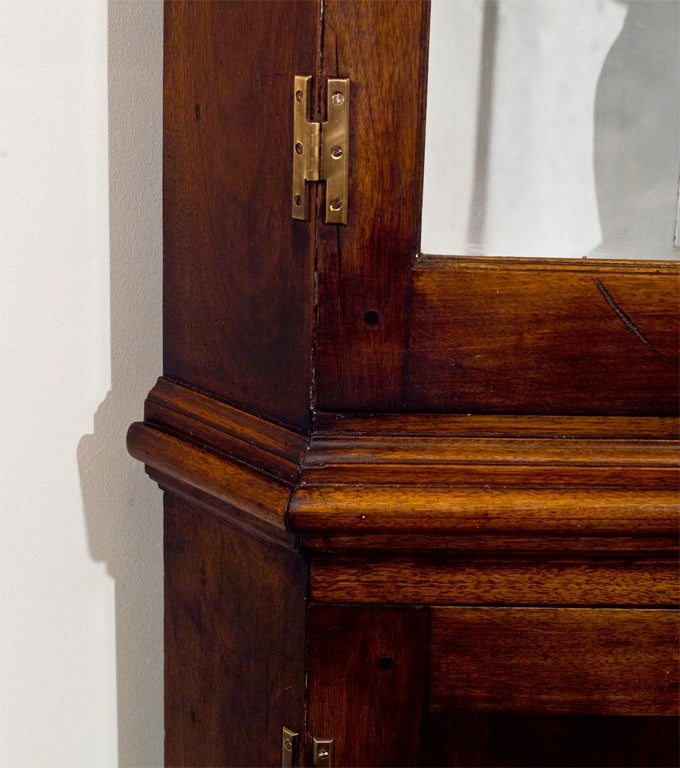 American 18th Century Chippendale Solid  Walnut Corner Cabinet