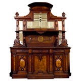 Antique 19th Century Burl and Walnut Hutch