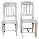 Pair of Silvered Teak Library Chairs