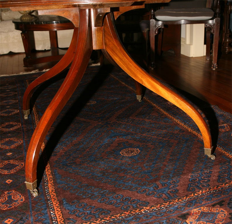 20th Century Hand-Painted Mahogany Center Table/Breakfast Table