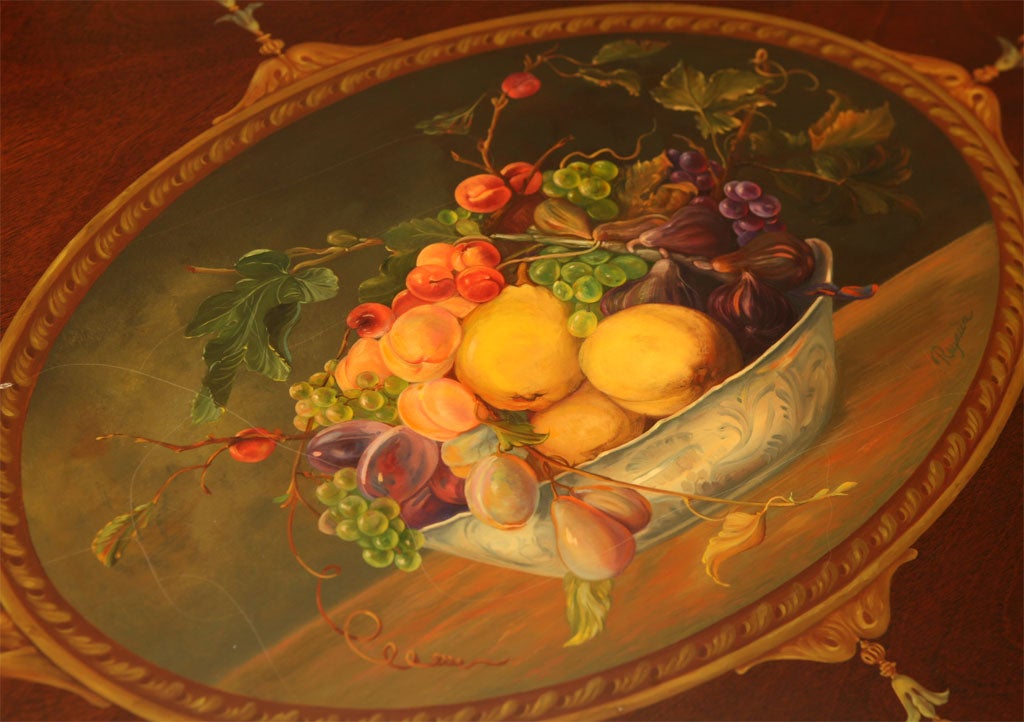 Hand-Painted Mahogany Center Table/Breakfast Table 3