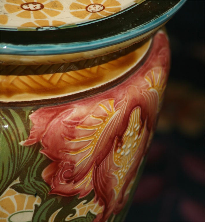 Minton Secessionist Art Nouveau Porcelain Garden Seat For Sale 1