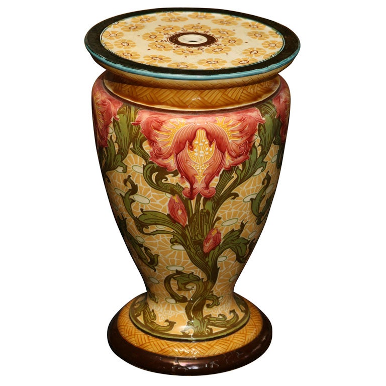 Siège de jardin en porcelaine Art Nouveau sécessionniste de Minton en vente