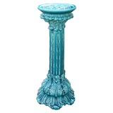 English 19th C. Turquoise Glazed Majolica Pedestal