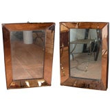 Vintage Two 1940s Mirrors with Pink Mirror Frame