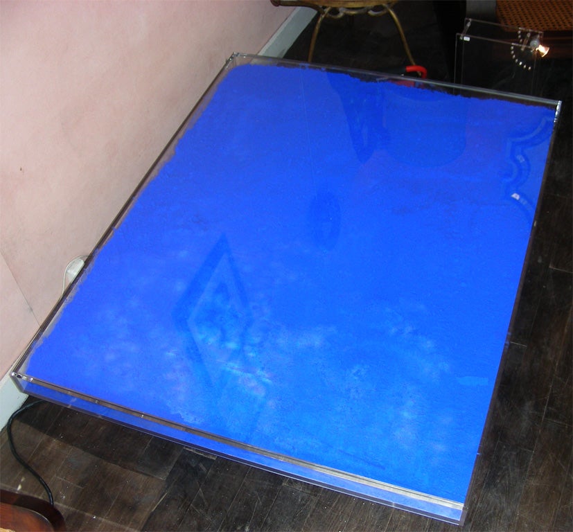 Rare Modern Coffee Table with Paint Pigments by Yves Klein For Sale 1