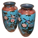 Pair of Antique Japanese Cloisonne Vases
