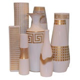 Set of 8 Bavarian White Ceramic Studio Vases